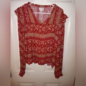 Wonderfly Size XL Long Sleeve open V Neck Belk Exclusive